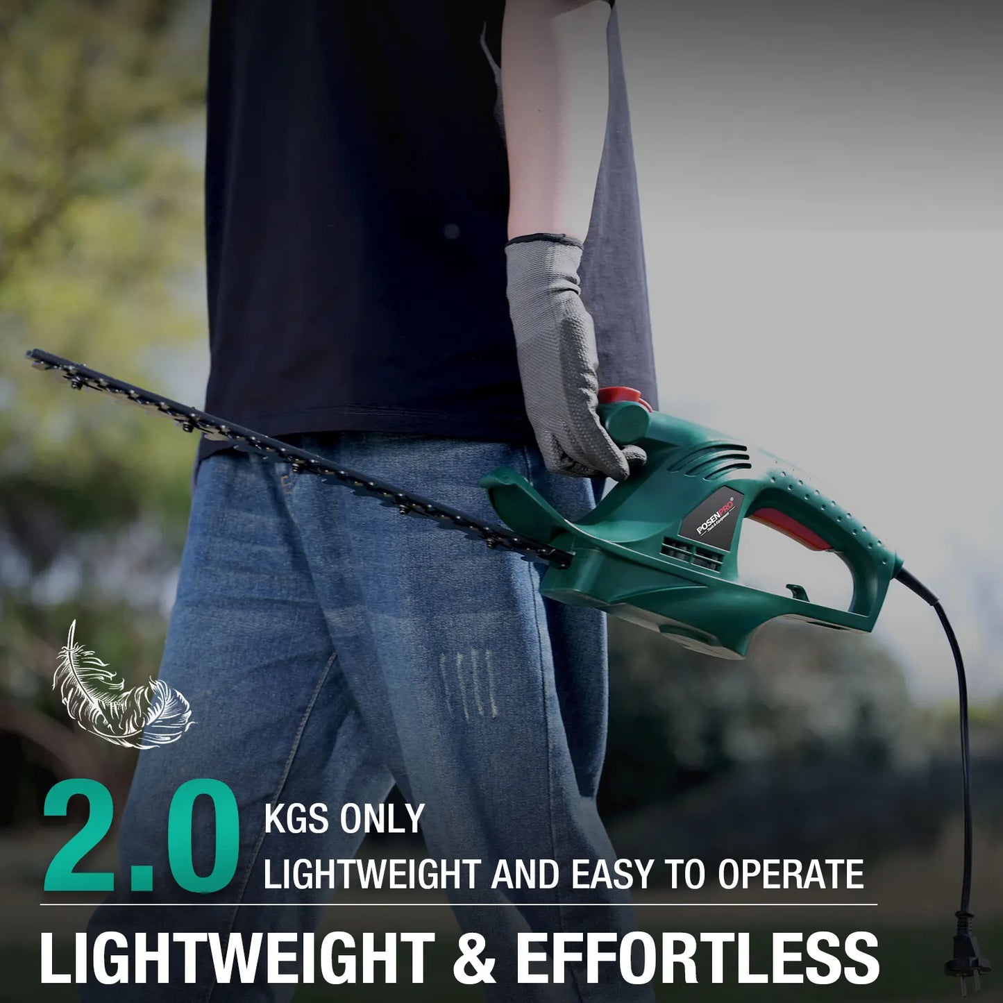 Kabelgebundener elektrischer Heckenschere 450 W, elektrischer Heckenschere, 450 mm Diamantschneidmesser, 16 mm Zahnöffnung