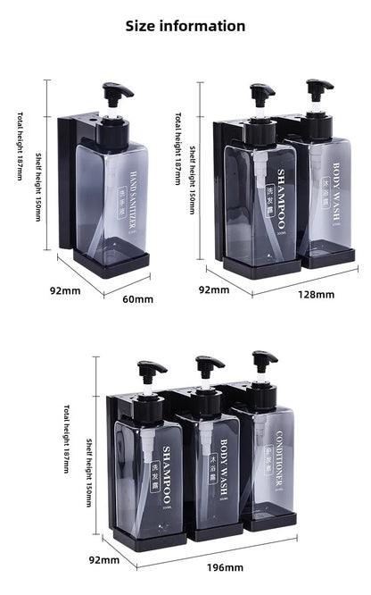 300 ml Hotel-Seifenspender zur Wandmontage, nachfüllbarer Shampoo- und Spülungsspender, für Badezimmerbedarf, Hotelparty