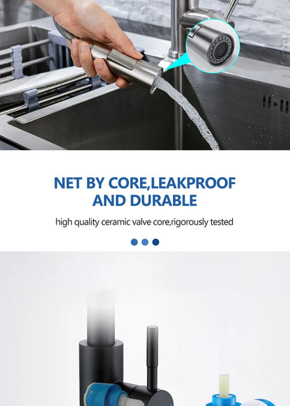 Kitchen Faucet Pull Out Brushed Nickle Stainless Steel Black Kitchen Mixed Tap Kitchen Sink Tap