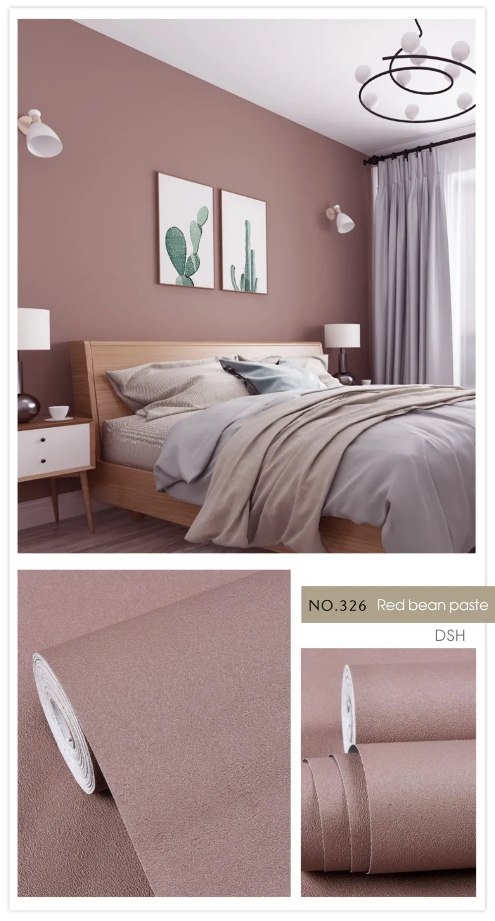 Einfarbige Schlafzimmer Tapete einfarbig PVC wasserdicht selbst klebend Vinyl Kontakt papier Kleider schrank dekorative Wanda uf kleber