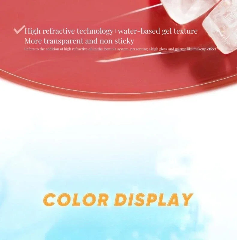 Judydoll Lip Glaze Mirror Shine Watery Lipstick Non-Stick Cup Long Lasting Moisturising Lip Tint Waterproof Makeup Cosmetics.