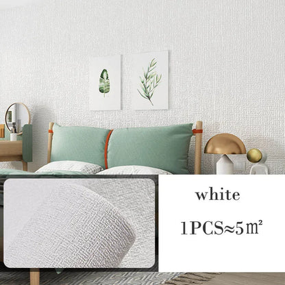 2,8/10 m 3D verdicken selbstklebende Wärmedämmung Tapete Leinen einfarbig Dekor Wandaufkleber Renovierung Antikollision