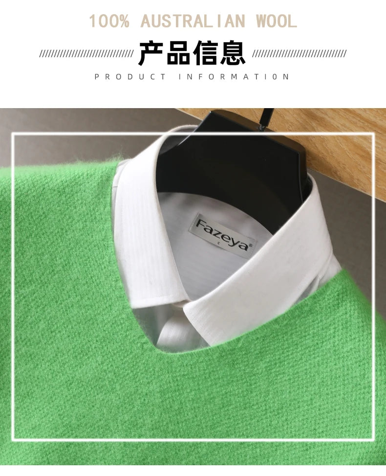 Men's 100% Pure Mink Cashmere Sweater V-Neck Pullovers Knit Large Size Mink Sweater Winter New Tops Long Sleeve High-End Jumpers.