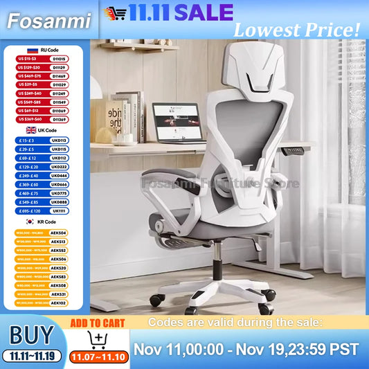 Atmungsaktiver, hochelastischer Netz-Bürostuhl, bequemer Gaming-Computerstuhl, verstellbarer Schreibtisch für Zuhause, Gamer, Drehstuhl, liegend