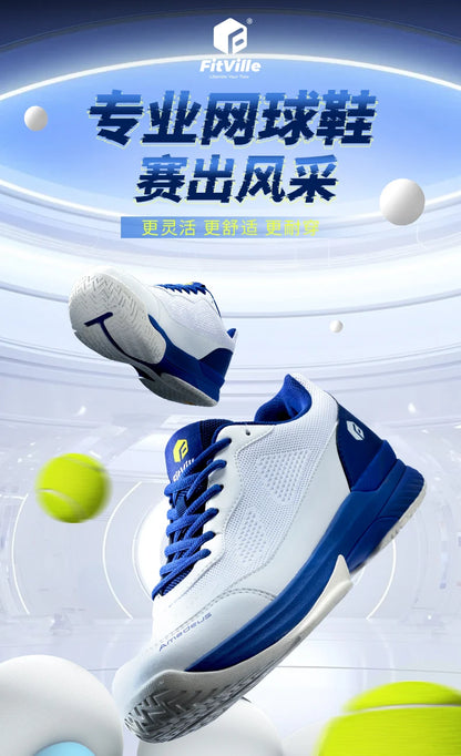 FitVille Professionelle Tennisschuhe für Herren, Soprt-Schuhe, Trainings-Sneaker, rutschfest, schweißabsorbierend, geschwollene Füße, Fußgewölbeunterstützung