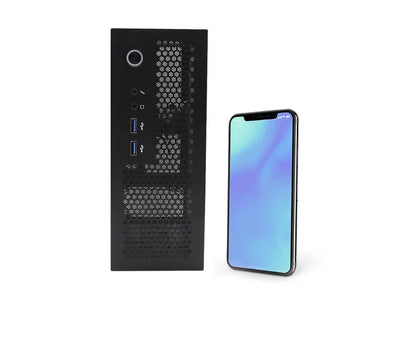 HTPC Computer Case Mini ITX Gaming PC Chassis Desktop Chassis USB3.0 Computer Case Home Computer Case Black and Silver.