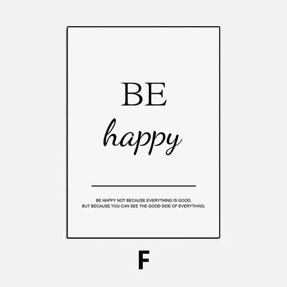 Modern Living Room Simple Decorative Picture Inspirational Wall Art Poster Print Positive Quote Painting on Canvas Home Decor