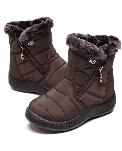 Boots Women's Ankle Boots With Fur Waterproof Snow Botas Mujer Elegant Winter Shoes For Woman Winter Boots Casual Black Footwear.