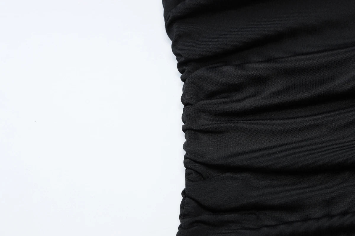 Dulzura One Shoulder Sleeveless Ruched Bodycon Tank Top Women'S Solid Sexy Casual Y2K Tops Party Club Streetwear Summer Clothes