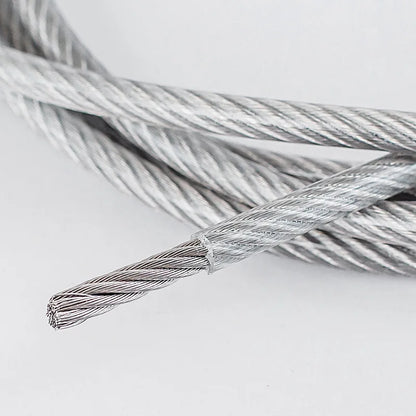Diameter 0.8mm-8mm Length 2-100m Clothesline,PVC Transparent Plastic Coated No Burr 304 Stainless Steel Wire Rope Cable.