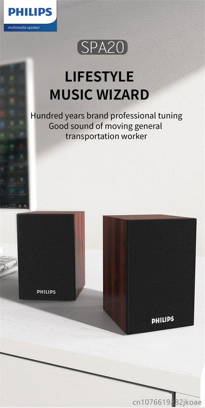 Philips SPA20 Bluetooth Speakers Outdoor Loudspeaker Music Player HiFi Stereo Sound Subwoofer for Computer Desktop Mobile Phone.