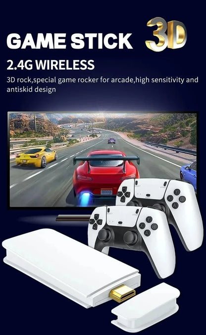 128G Game Stick M15 4K Video TV Game Console Wireless Gamepads Video Game 64G 40000+/50000+ Classic Arcade Games HD Two-player.