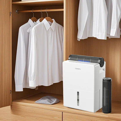 Dehumidifier 2000 ml for Bedroom, Double Hold Design, Drying Mode, Sleep Mode 30 dB, Intelligent Auto Defrost Function 24h Timer.