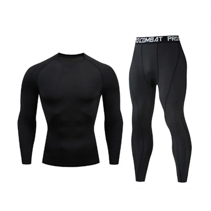 New Men's Tracksuit Gym Fitness Running 2 Pcs/Set Quick Dry Sweat-absorb Compression Sport Suit Clothes Jogging Sport Wear S-3XL