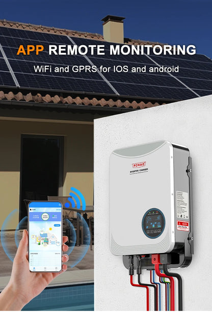 FCHAO sine wave inverter WiFi APP remote control solar photovoltaic hybrid 24V48V off-grid MPPT high power 6.2KW energy-saving.