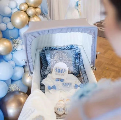 Dollbling 10pcs Welcome Home Precious Baby Boy Gift Set Gender Reveal Baby Essentials Bottles Receiving Blanket Swaddle Set.