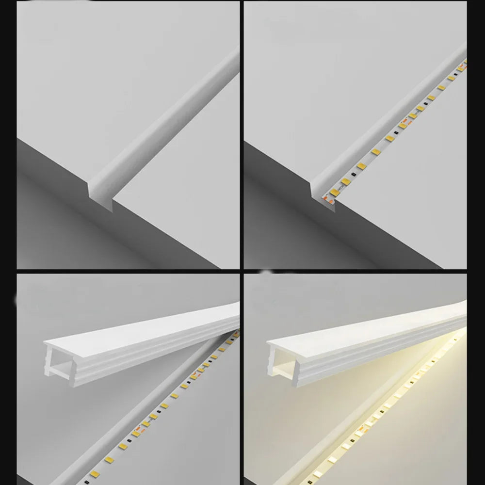 1M-15M LED Neon Silicone Tube Rope Waterproof Flexible Neon Tape Cabinet Closet Silica Gel Ribbon Strip Light Channel Diffuser.