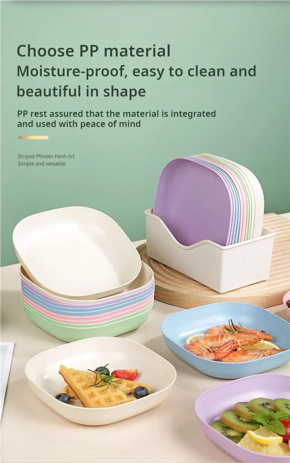 10pcs Multi-function Spit Bone Dish Food Grade Plastic  Round Square Set Dining Table Garbage Plate  Household Snack Fruit Plate.