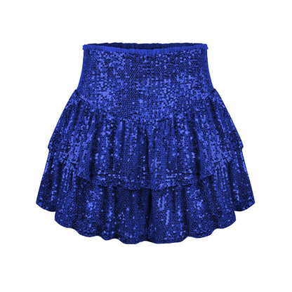 Dresses 2025 Woman Summer New Fashion Sequined Skirt Sequined Sexy Solid Color Pleated Skirts Y2k Woman Clothing.
