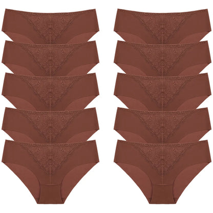 BZEL 10PCS/Set Women's Panties Exquisite Sweet Lace Underwear Sexy Lingerie Silk Satin Briefs Woman Comfort Breathable Underpant