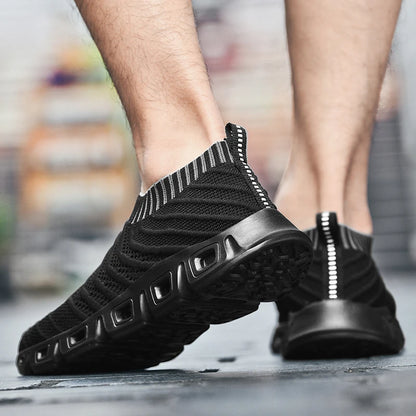 Hot Sale Harajuku Men Soft Casual Shoes Breathable Stylish Sport Sneakers Male Outdoor Flats Walking Sock Shoes Plus Size 39-48