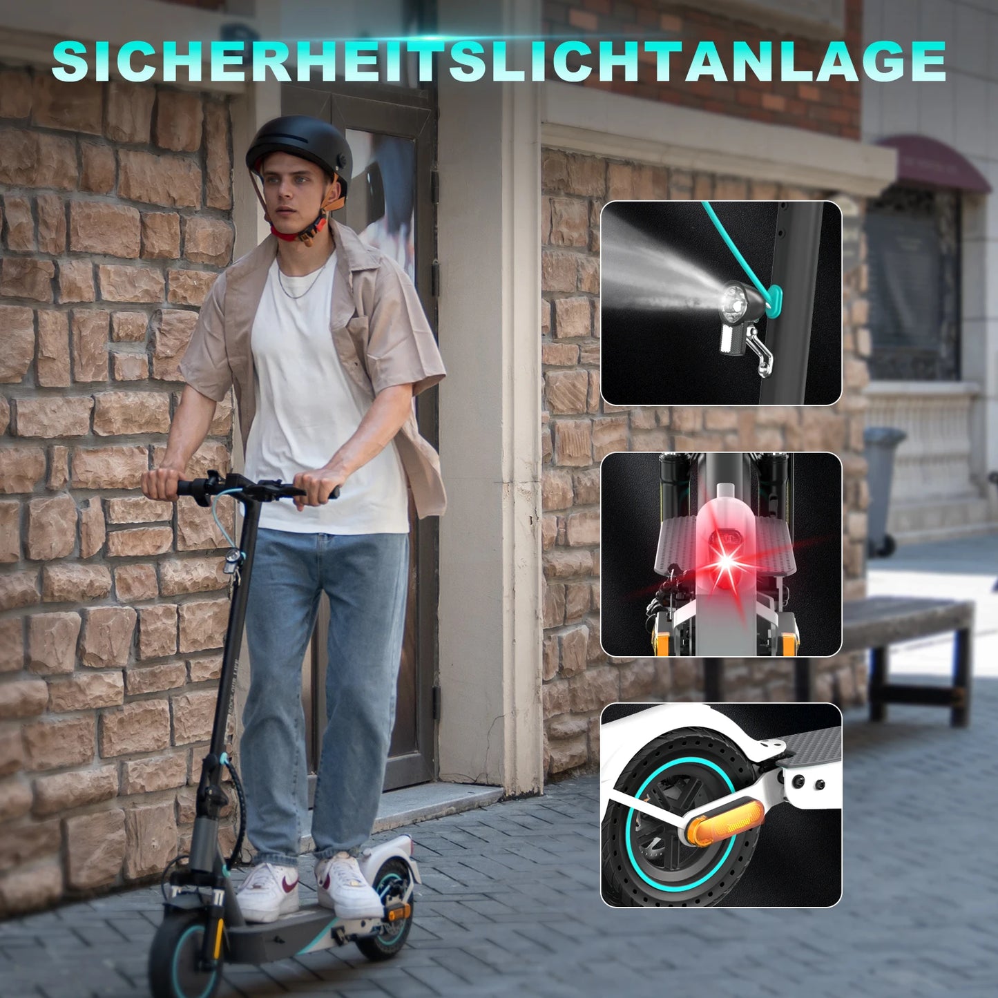 RCB EV10K PRO ABE Electric Scooter, App Control, 10'' Foldable 400W Electric Scooter Adults, E-Scooter with Dual shock absorbers.