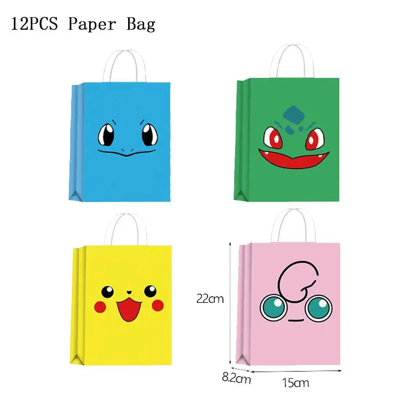 Pokemon Thema Geburtstag Party Dekoration Lieferungen Cartoon Pokemon Gehen Geschirr Tassen Teller Pikachu Ballon Für Baby Dusche Gefälligkeiten