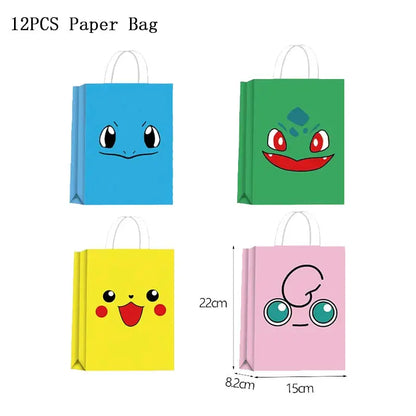 Pokemon Thema Geburtstag Party Dekoration Lieferungen Cartoon Pokemon Gehen Geschirr Tassen Teller Pikachu Ballon Für Baby Dusche Gefälligkeiten