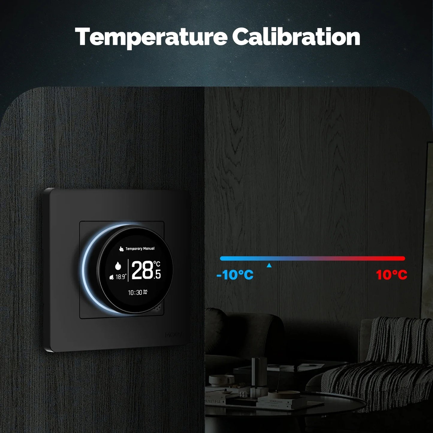 MOES Tuya ZigBee Smart Knob Thermostat Star Ring Series Temperature Controller Water Boiler Electric Heating With Alexa Google.