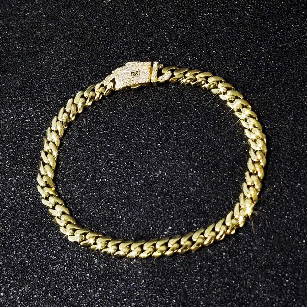 6/8/10/12/15/20mm Monaco Cuban Chain Necklace Hip Hop 14k Gold Plating Cuban Chain Bracelet Hip Hop Jewelry.