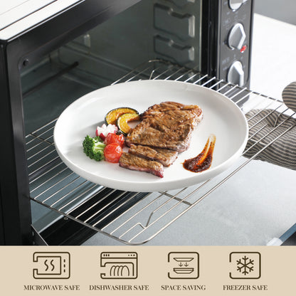 MALACASA 24 Piece Ceramic Plates Porcelain Dinnerware Set with 6 Pcs Dinner/Dessert Plates/Soup/Bowl Tableware Set Service for 6.