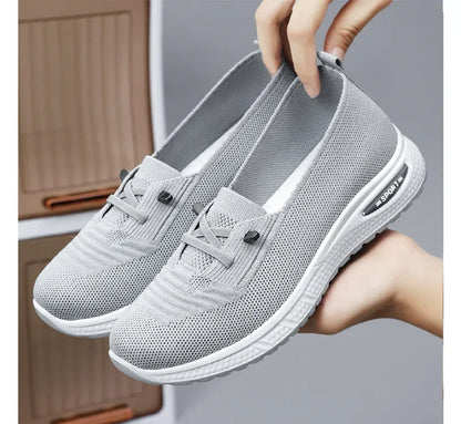 2024 Women's Casual Shoes Fashion Breathable Walking Flat Bottom Sports Shoes Women's Fitness Large Pink Women's Shoes 36-43