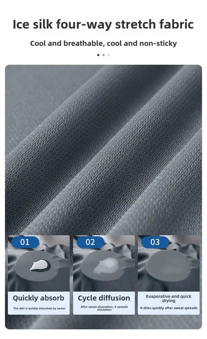 Men's Fitness Ice Silk Sports Suit Short Sleeve Training Room Basketball Morning Run Summer Outfit Shorts And T-shirt Set