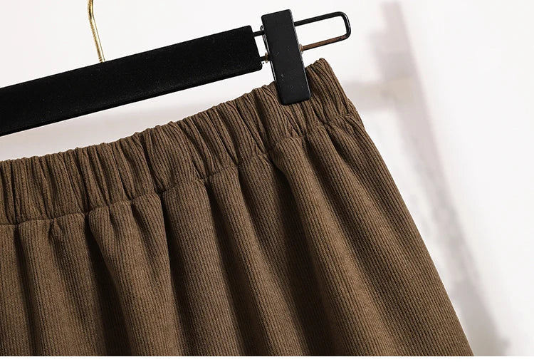 2025 Autumn Winter Plus Size Skirts Women High Waist Solid A-line Skirt Back Slit Korean Thick Elegant Fleece-lined Style Skirts.