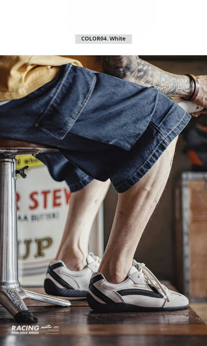 Maden Unisex Summer Vintage Patchwork Racing Shoes Breathable German Trainers Sneakers Thin Sole Casual Lace-Up Sporty Shoes