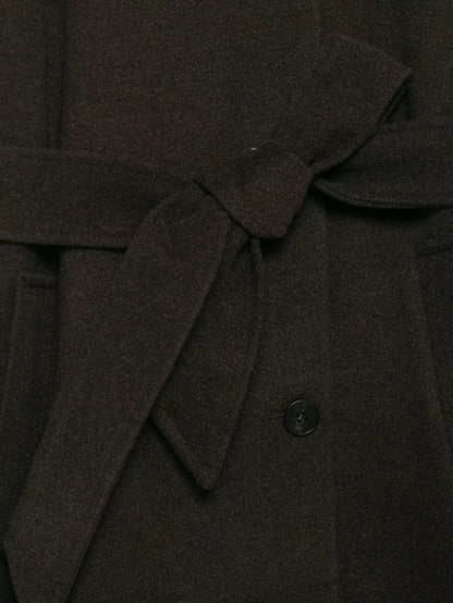 TFMLN Lange Mäntel für Damen mit Stehkragen, 2025, Winter, neuer Trenchcoat mit Gürtel, Vintage, einfache Oberbekleidung, elegante Mode, weiblich