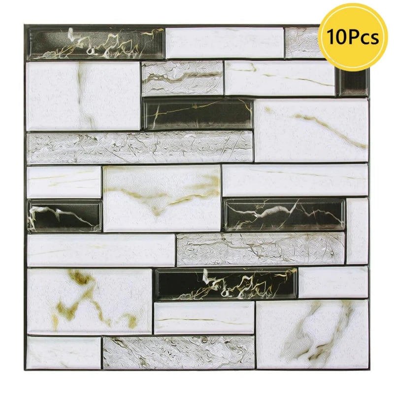1/10pcs 3D Faux Stone Peel and Stick Wall Panel Self Adhesive Kitchen Tile Backsplash 3D Wall Sticker Tile Sticker 30cm x 30 cm