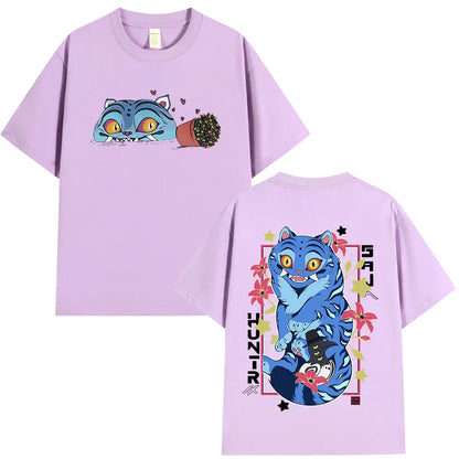 KPop Demon Hunters Derpy Tiger Merch T Shirts Fashion Vintage Gothic T-shirts Tops Men's Women Clothing Cotton Oversized T Shirt.