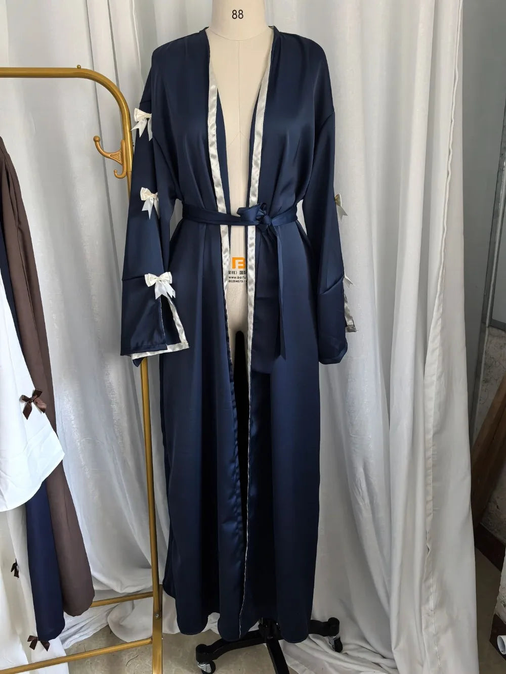 Eid Muslimischen Bogen Abaya Frauen Kleider Jalabiya Vestidos Largos Split Hülse Ramadan Marokko Dubai Lange Robe Party Islam Kaftan 2025