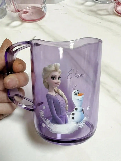 Disney New Frozen Princess Elsa Cartoon Washable Mouthwash Cup for Men and Women Plastic Wash Cup.