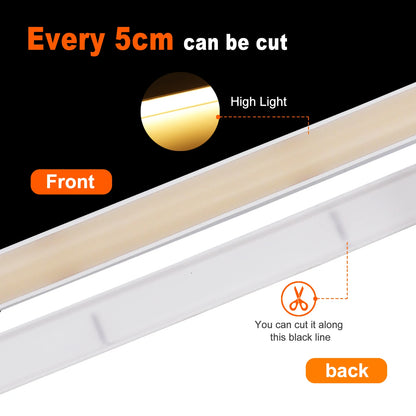 12V 24V Tuya Smart WiFi COB Neon Strip Waterproof 0.5M 5M 10M 20M 320LED/M Flexible LED Tube Tape for Kitchen Cabinet Room Decor.