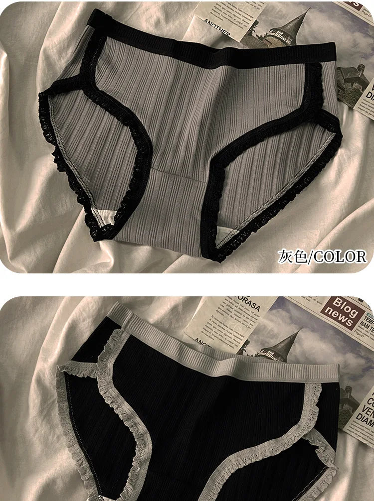 3Pcs/Set Cotton Panties Mid-Waist Women's Underwear Female Breathable Underpants Girls Solid Color Briefs Short Sexy Lingerie.