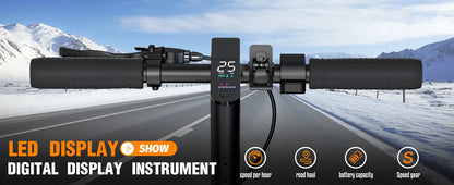 Black 350W Foldable Electric Scooter with Bag for Adults, 30KM Range, APP Support, Foldable Commuter E-scooter.