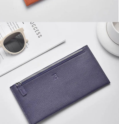 2025 new leather long wallet, women's ultra-thin casual zipper wallet, phone holder, soft leather leather clip,Cosmetic Bag..