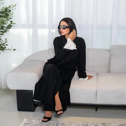 Eid Djellaba Ramadan Muslim Women Maxi Dress Dubai Open Abaya Kimono Cardigan Turkey Kaftan Kebaya Caftan Marocain Femme Robe.