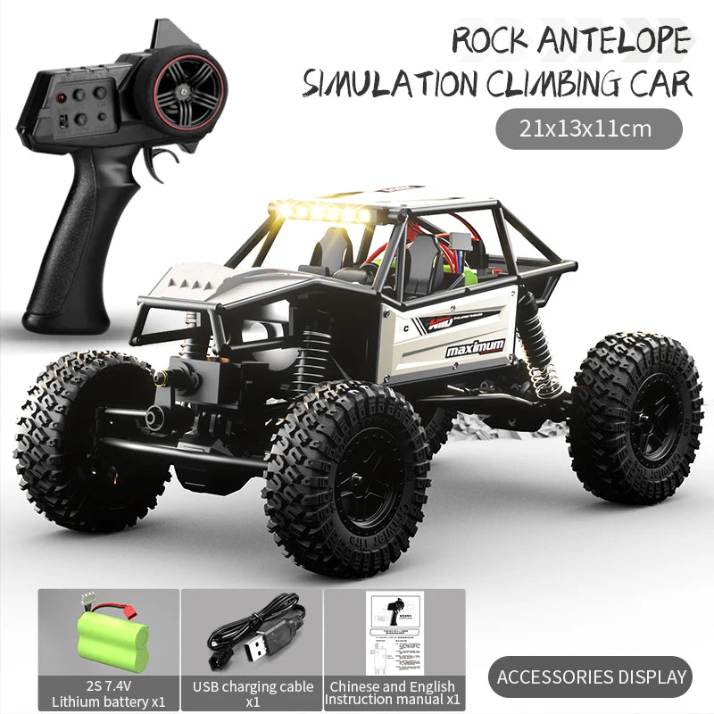 1/18 RC Climbing Car 4WD Off-road Remote Control Vehicle RTR Rock Crawler Big-wheel 4x4 Electric Truck Model Toys for Kids