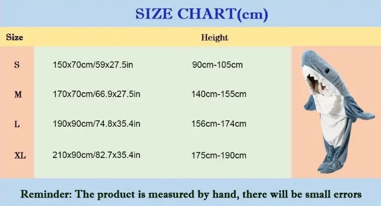 Shark Cartoon Sleeping Bag Adult Pajama Hooded Warm Flannel Blanket Funny Homewear Super Soft Onesie Sleeping Bag Winter Warm
