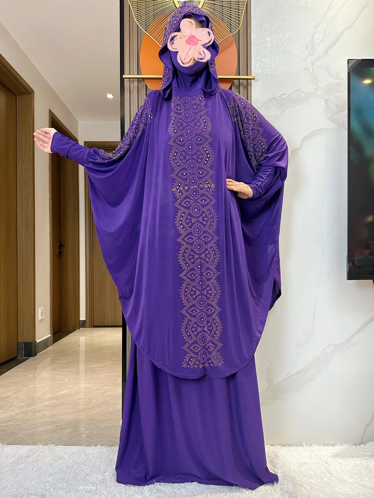 New Two Piece Set Solid Jilbab Prayer Muslim Abaya Set Women Prayer Garment Dress Hijab Long Khimar Skirt Sets Islamic Ramadan