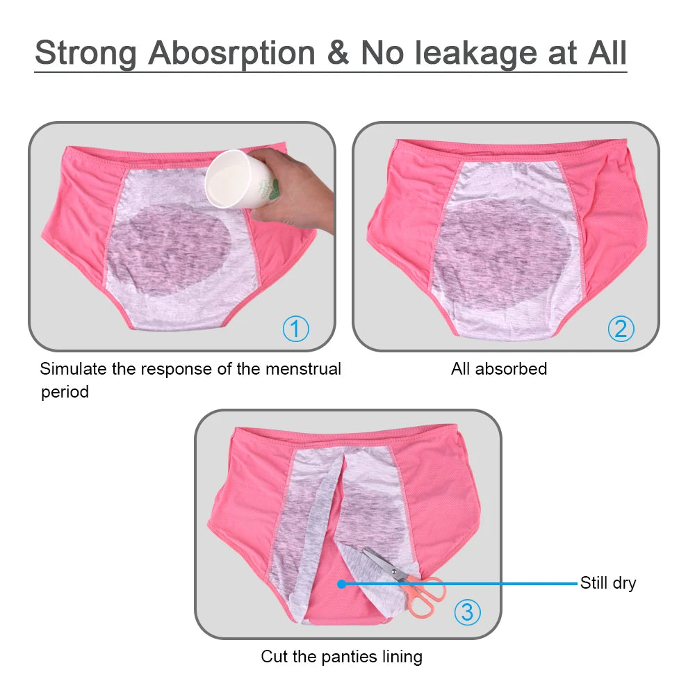 5 Piece Set Menstrual Panties Women Leak Proof Period Underwear Europe Size XXS-5XL Physiological Waterproof Pants.