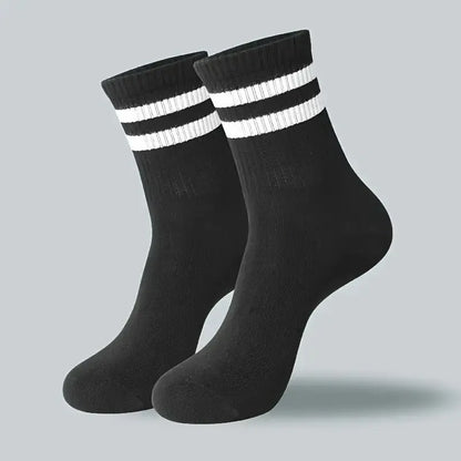 5/10/20 Pairs Neutral Solid Color Round Neck Socks Spring Autumn Sweat Absorbing Breathable Comfortable All-season Sports Socks.